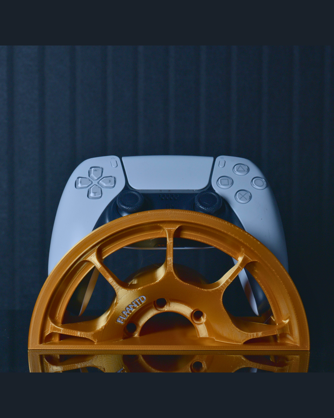 ZE40X wheel inspired 3D printed gaming controller display stand